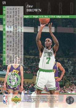 1993-94 Upper Deck Special Edition - Electric Court #171 Dee Brown Back
