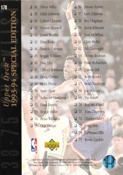 1993-94 Upper Deck Special Edition - Electric Court #178 Checklist: 1-75 Back