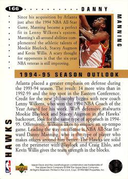 1994-95 Collector's Choice - Silver Signature #166 Danny Manning Back