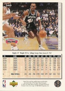 1994-95 Collector's Choice - Silver Signature #340 Willie Anderson Back