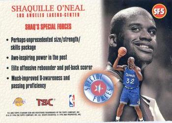 1996-97 Stadium Club - Special Forces #SF5 Shaquille O'Neal Back