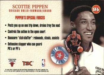 1996-97 Stadium Club - Special Forces #SF6 Scottie Pippen Back