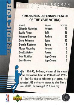 1994-95 Upper Deck - Predictors Exchange: Award Winners #H14 Dennis Rodman Back