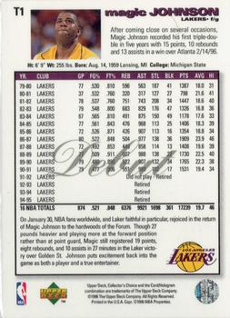 1995-96 Collector's Choice - 1995-1996 Debut Exchange #T1 Magic Johnson Back