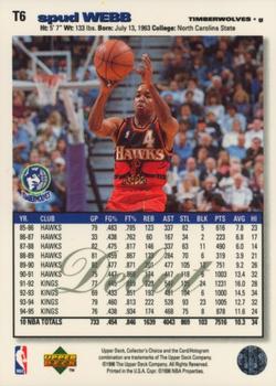 1995-96 Collector's Choice - 1995-1996 Debut Player's Club #T6 Spud Webb Back