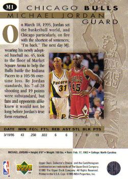 1995-96 Collector's Choice - Jordan He's Back #M1 Michael Jordan Back
