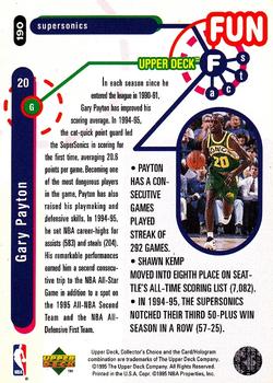 1995-96 Collector's Choice - Player's Club #190 Gary Payton Back
