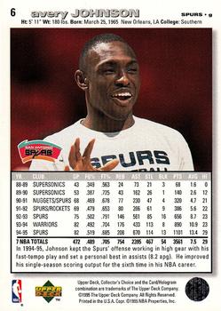 1995-96 Collector's Choice - Player's Club #6 Avery Johnson Back
