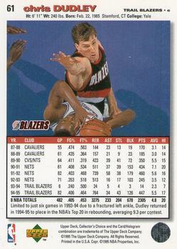 1995-96 Collector's Choice - Player's Club #61 Chris Dudley Back