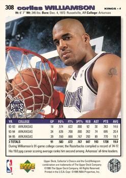 1995-96 Collector's Choice - Player's Club #308 Corliss Williamson Back