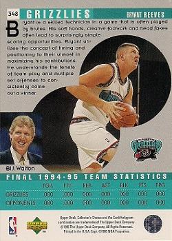 1995-96 Collector's Choice - Player's Club #348 Bryant Reeves Back