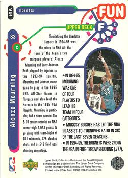 1995-96 Collector's Choice - Platinum Player's Club #168 Alonzo Mourning Back