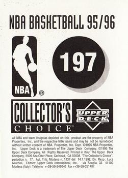 1995-96 Collector's Choice European Stickers #197 Jeff Malone Back