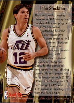 1995-96 Ultra - All-NBA Gold Medallion #5 John Stockton Back