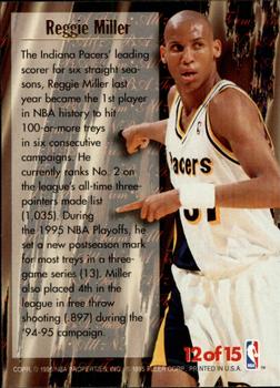 1995-96 Ultra - All-NBA Gold Medallion #12 Reggie Miller Back