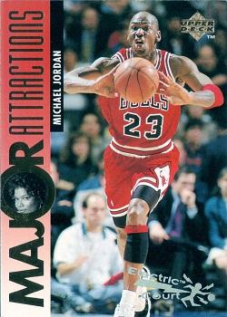 1995-96 Upper Deck - Electric Court #341 Michael Jordan / Queen Latifah Front