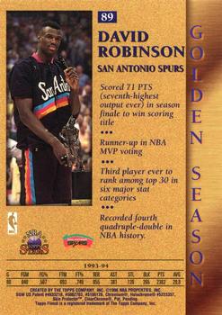 1996-97 Topps Stars - Finest #89 David Robinson Back