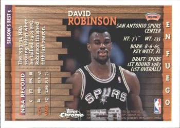 1996-97 Topps Chrome - Season's Best #5 David Robinson Back