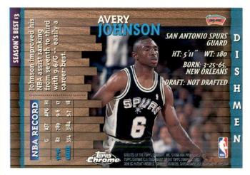1996-97 Topps Chrome - Season's Best #13 Avery Johnson Back