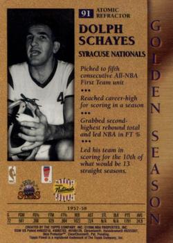 1996-97 Topps Stars - Finest Atomic Refractors #91 Dolph Schayes Back