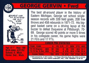 1996-97 Topps Stars - Reprint Autographs #18 George Gervin Back