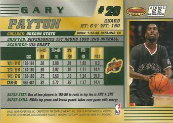 1996-97 Bowman's Best - Atomic Refractors #22 Gary Payton Back