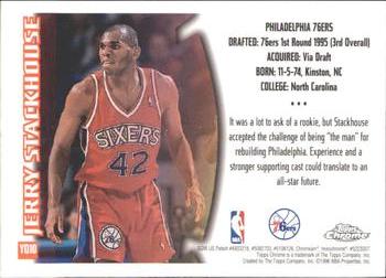 1996-97 Topps Chrome - Youthquake #YQ10 Jerry Stackhouse Back