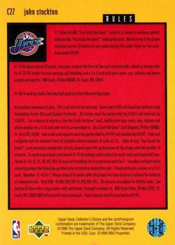 1996-97 Collector's Choice - You Crash the Game Scoring Gold (Series One) #C27 John Stockton Back