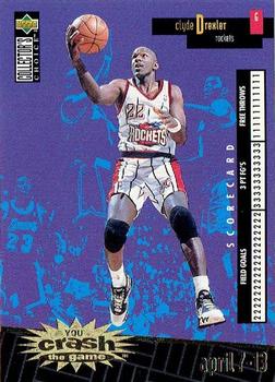 1996-97 Collector's Choice - You Crash the Game Scoring Gold (Series Two) #C10 Clyde Drexler Front