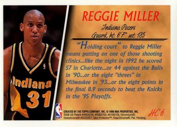 1996-97 Topps - Holding Court #HC6 Reggie Miller Back