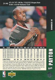 1996-97 Collector's Choice Cardzillion/Folz Mini #31 Gary Payton Back