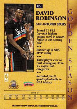 1996-97 Topps Stars #89 David Robinson Back