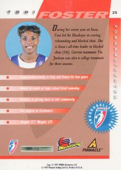 1997 Pinnacle Inside WNBA - Court Collection #25 Toni Foster Back