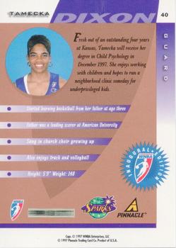 1997 Pinnacle Inside WNBA - Court Collection #40 Tamecka Dixon Back
