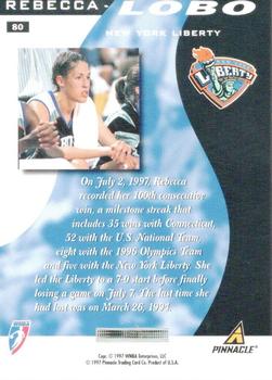 1997 Pinnacle Inside WNBA - Court Collection #80 Rebecca Lobo Back