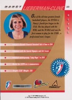 1997 Pinnacle Inside WNBA - Executive Collection #23 Nancy Lieberman-Cline Back