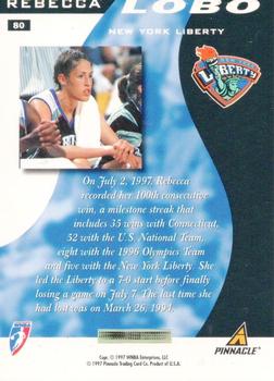 1997 Pinnacle Inside WNBA - Executive Collection #80 Rebecca Lobo Back