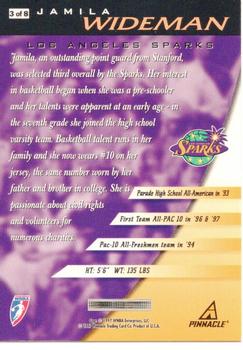 1997 Pinnacle Inside WNBA - Team Development #3 Jamila Wideman Back