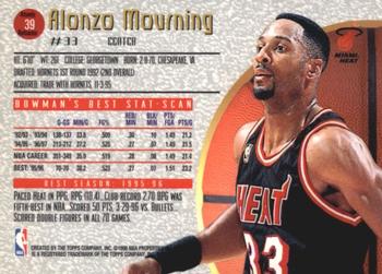 1997-98 Bowman's Best - Atomic Refractors #39 Alonzo Mourning Back