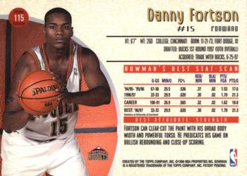 1997-98 Bowman's Best - Atomic Refractors #115 Danny Fortson Back