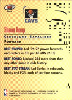 1997-98 Bowman's Best - Best Cuts Refractors #BC7 Shawn Kemp Back