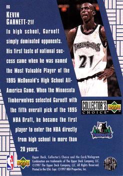 1997-98 Collector's Choice - You Crash the Game Scoring Exchange #R16 Kevin Garnett Back