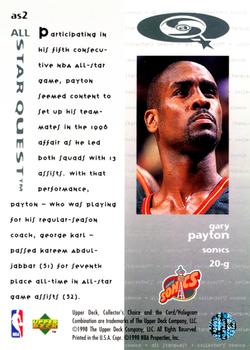 1997-98 Collector's Choice - All StarQuest #AS2 Gary Payton Back