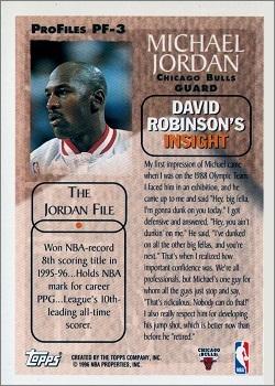 1996-97 Topps - ProFiles #PF-3 Michael Jordan Back