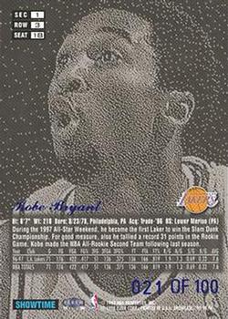 1997-98 Flair Showcase - Legacy Collection Row 3 #18 Kobe Bryant Back