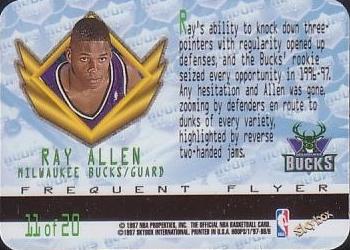 1997-98 Hoops - Frequent Flyer Club Upgrade #11 Ray Allen Back