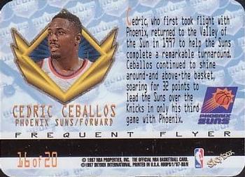 1997-98 Hoops - Frequent Flyer Club Upgrade #16 Cedric Ceballos Back