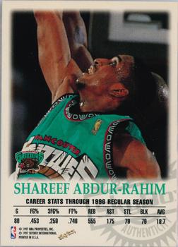 1997-98 SkyBox Premium - Autographics Century Marks #NNO Shareef Abdur-Rahim Back