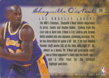 1996-97 Ultra #296 Shaquille O'Neal Back
