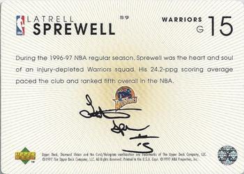 1997-98 Upper Deck Diamond Vision - Signature Moves #S9 Latrell Sprewell Back